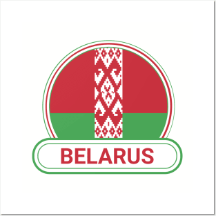 Belarus Country Badge - Belarus Flag Posters and Art